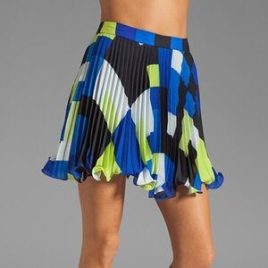 Milly Rectangle Flared Mini Skirt